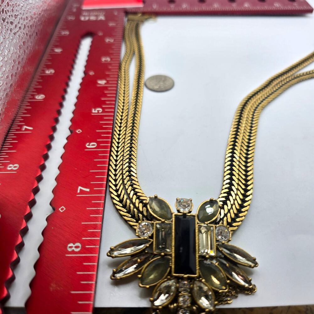 Necklace Butterfly Crystal Clustered Signed Loft Double Herringbone Chain SK3318 - Picture 10 of 10